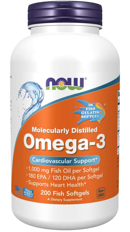 Omega-3, Molecularly Distilled Fish Softgels